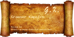 Graeser Kapolcs névjegykártya